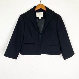 Allegory Blazer 3/4 Sleeve Jacket Size 4 Black Coat Business